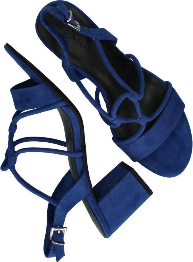 Marco tozzi Blauwe Sandalette van Suède met Unieke Bandjes Blue Dames