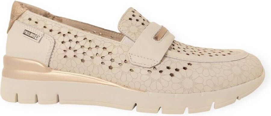 Pikolinos Beige Casual Leren Dames Loafers Beige Dames