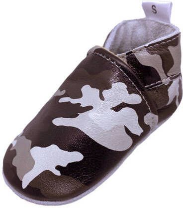 Babysteps leren babyslofjes met camouflageprint Bruin Jongens Leer Camouflage 24 25