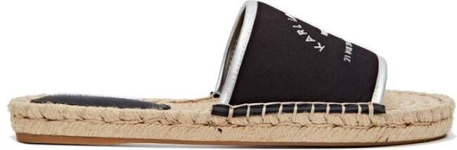 Karl Lagerfeld Stijlvolle Maison Log Sliders Vrouwen Black Dames