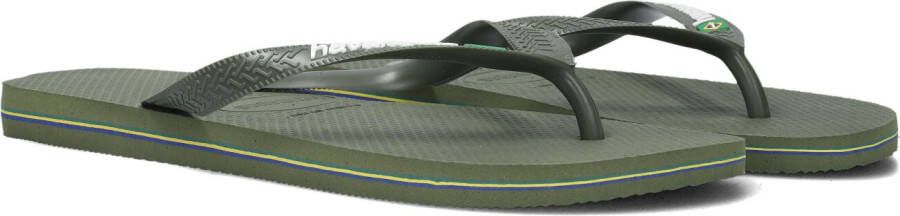 HAVAIANAS Teenslippers Heren Brasil Logo Maat: 39 40 Materiaal: Rubber Kleur: Groen