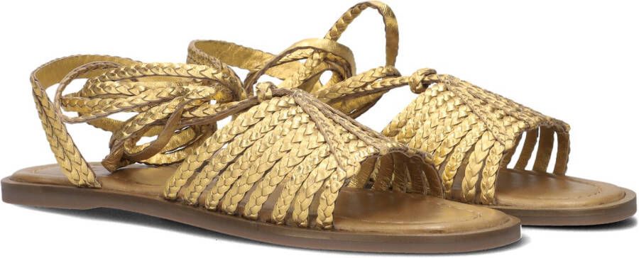 Inuovo Gouden Strappy Leren Sandalen Yellow Dames