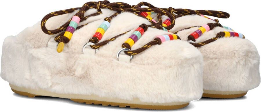 MOON BOOT Instappers Dames Mule Faux Fur Beads Maat: 39 40 Materiaal: Textiel Kleur: Wit