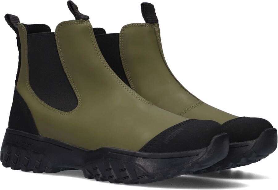 Woden Magda Track Waterproof Chelsea boots Enkellaarsjes Dames Groen