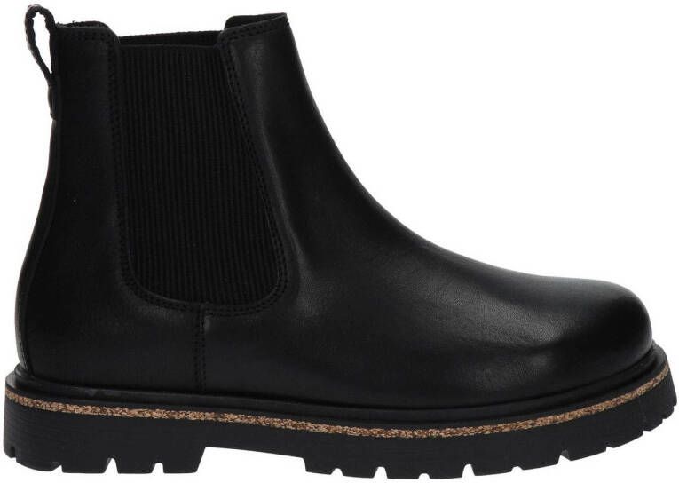 Birkenstock Highwood Slip-In leren chelsea boots zwart