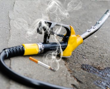 Cigarette near gasoline