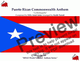 Puerto Rican Commonwealth Anthem “La Borinqueña’’ for Brass Quintet ...