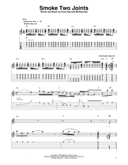 page one of Smoke Two Joints (Guitar Tab (Single Guitar))