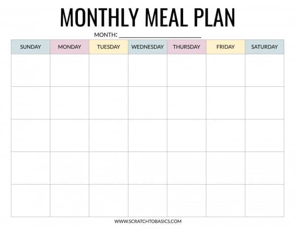 Free Editable Monthly Meal Planner Template Word Print it out put it ...