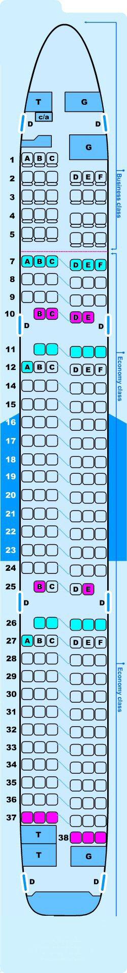 Seat Map Airbus A321 200 Seatmaestro