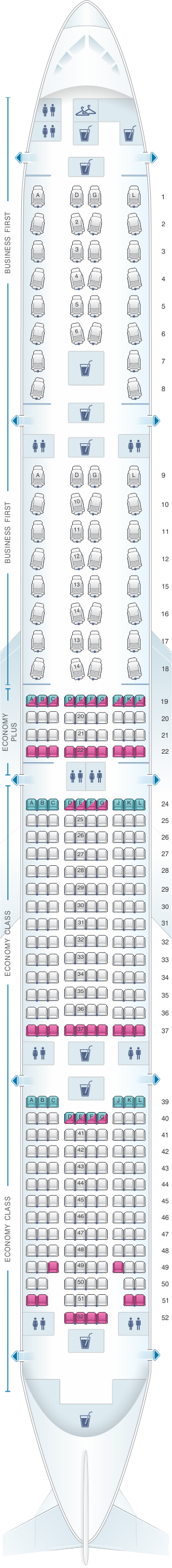 United Airlines Seat Selection Map