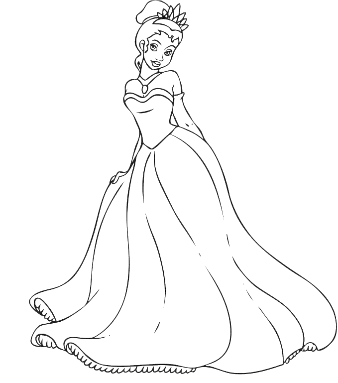 Download Princess Tiana Coloring Pages - Easy Disney Princesses Drawing ...