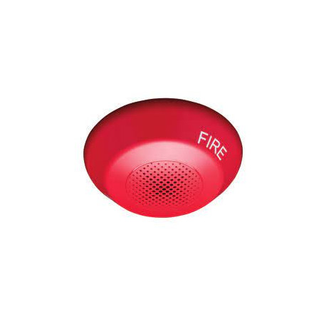 Ceiling Horn/Strobe, 15-115cd, Red, FIRE Marking.