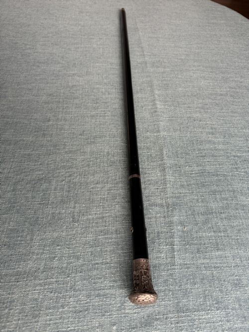 ELEGANT CHINESE SILVER AND EBONISED MALACCA SWORD STICK CIRCA 1880