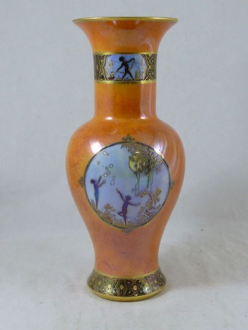 CARLTON WARE MOONLIGHT CAMEO LUSTRE VASE ART DECO