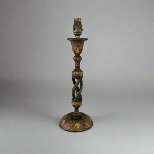 SMALL HANDPAINTED KASHMIRI LAMP CIRCA 1880