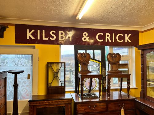 EARLY 20TH CENTURY RAILWAY STATION SIGN KILSBY CRICK