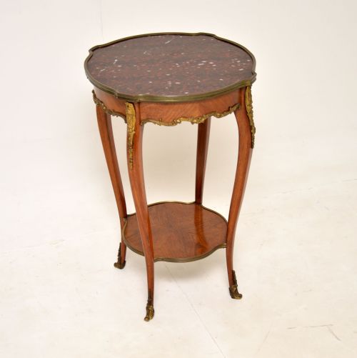 ANTIQUE FRENCH MARBLE TOP SIDE TABLE