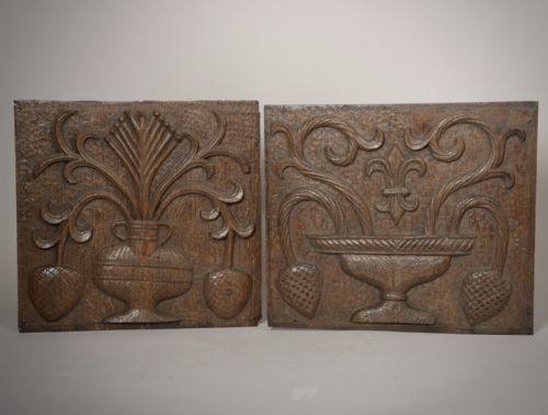 WONDERFUL PAIR OF 17THC CARVED PANELS