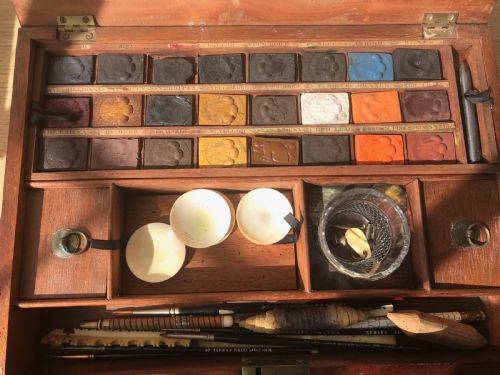 AN ARTIST PAINT BOX FULL OF PAINTS AND ACCESSORIES - ADDITIONAL PHOTO 2