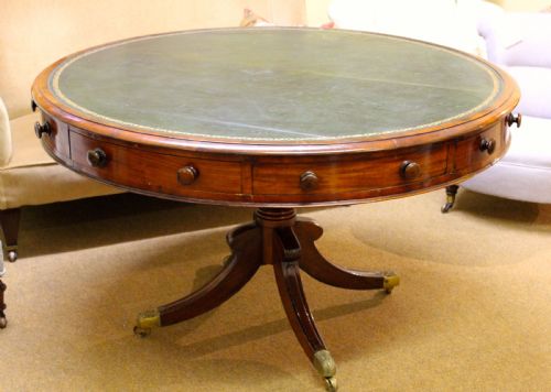 19THC MAHOGANY DRUM TABLE - ADDITIONAL PHOTO 1