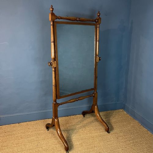 A GEORGE III MAHOGANY CHEVAL MIRROR CIRCA 1810