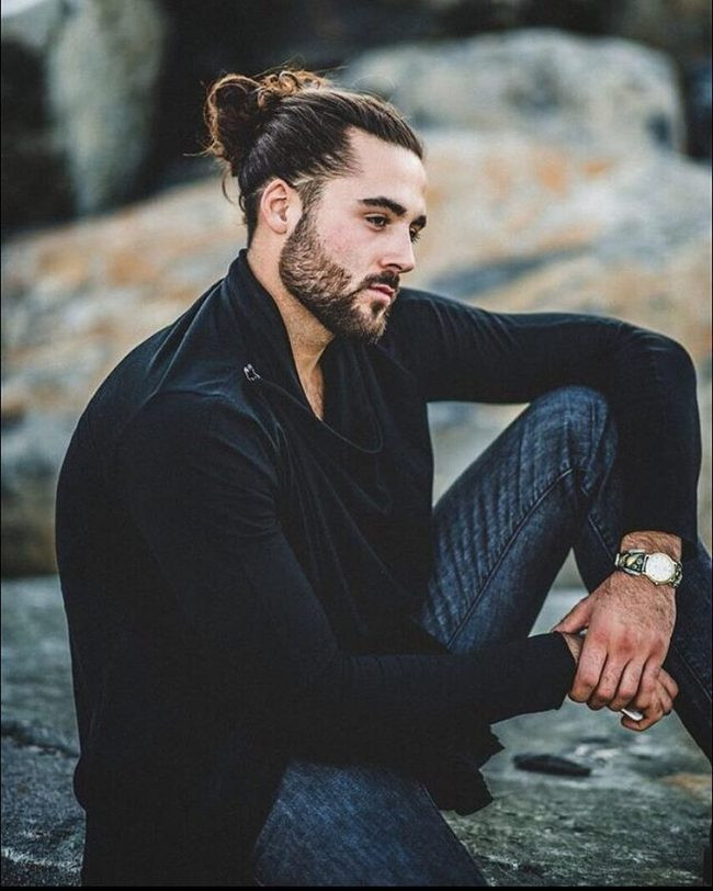 Top Knot Style Long Hairstyles For Men