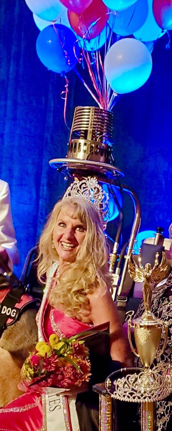 Crystal Stout, executive director of the Dream Catcher Balloon Program, smiles big after learning she won the Ms. Senior United States title. Photo courtesy of Captain-Crystal Stout