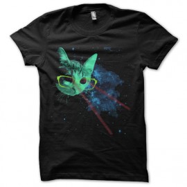 t-shirt cat of the space laser beams