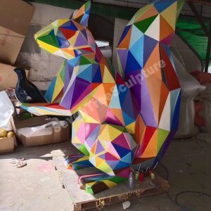 geometric squirrel sculpture