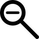 Magnifying Lens, zoom, Zoom Out Option, interface, Minus Sign, magnifying glass, Zoom out Black icon