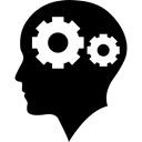 Neurolinguistic Programation, head, two, Gear, Nlp, inside, gears, Man, Bald Black icon