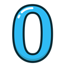 Blue, numbers, number, zero, study Black icon