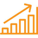 chart, graph, Hike, inflation, asset, Bar Graph DarkOrange icon