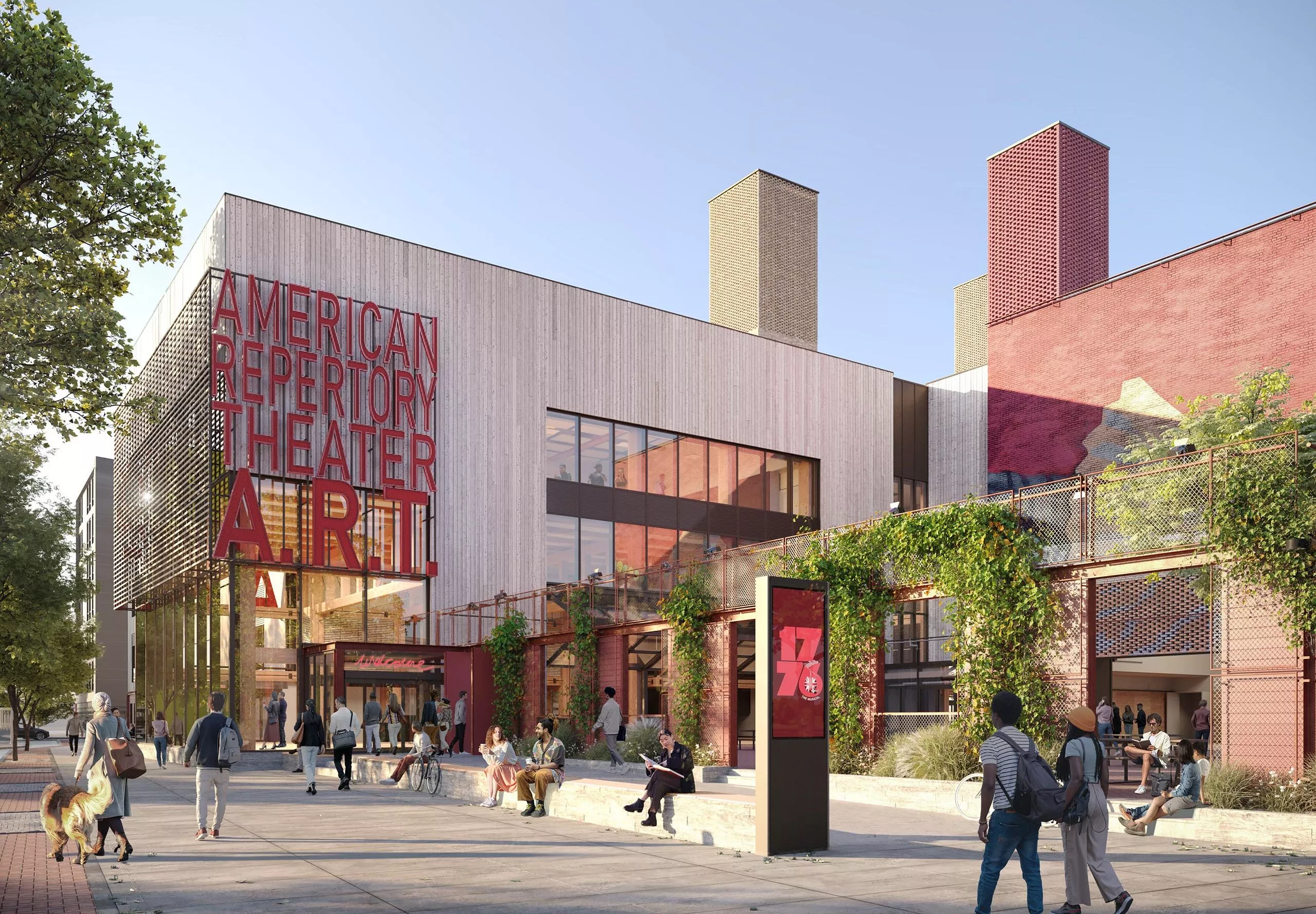 exterior rendering of the American Repertory Theatre building