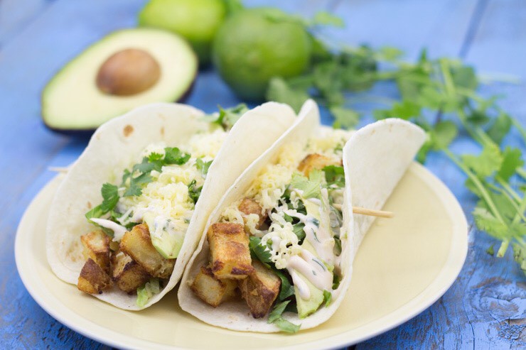 crispy potato soft tacos