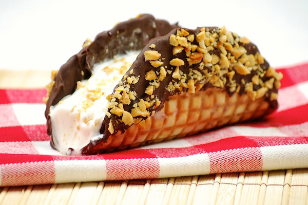 Homemade choco tacos