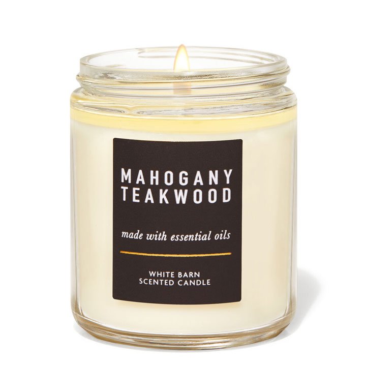 Nến thơm Bath & Body Works White Barn Mahogany Teakwood, 198g