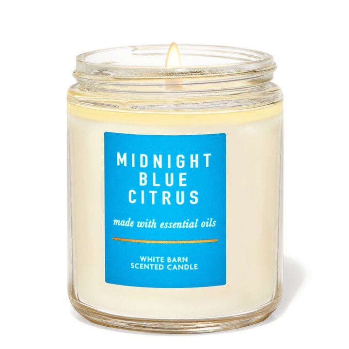 Nến thơm Bath & Body Works White Barn Midnight Blue Citrus, 198g