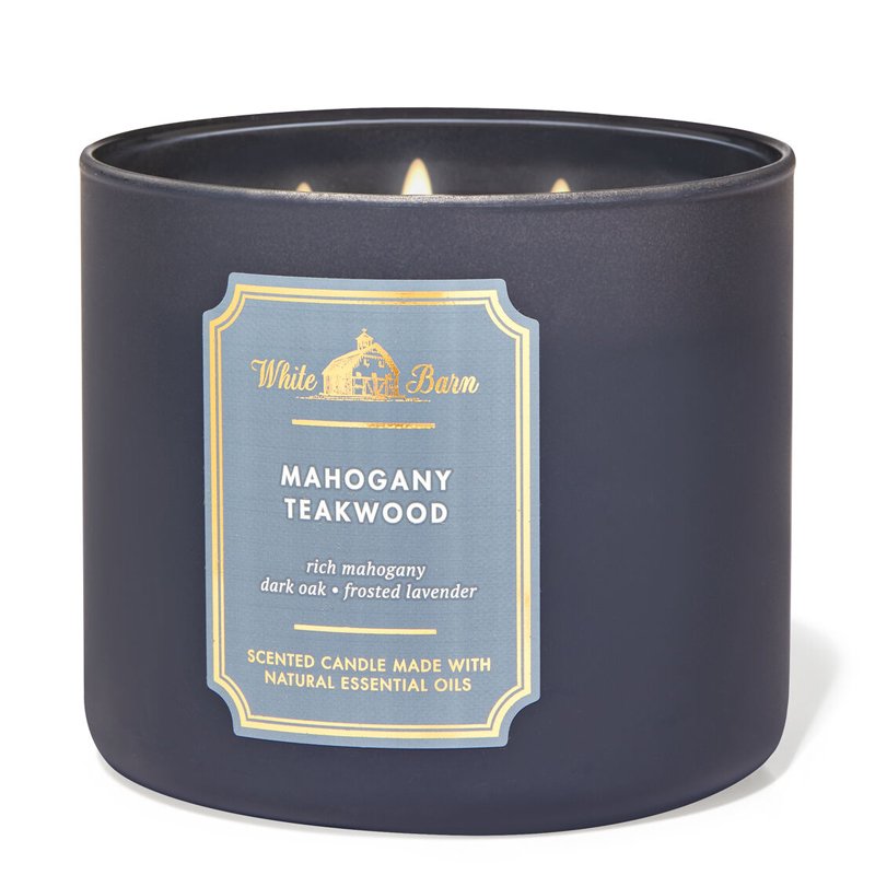 Nến thơm Bath & Body Works White Barn Mahogany Teakwood, 411g