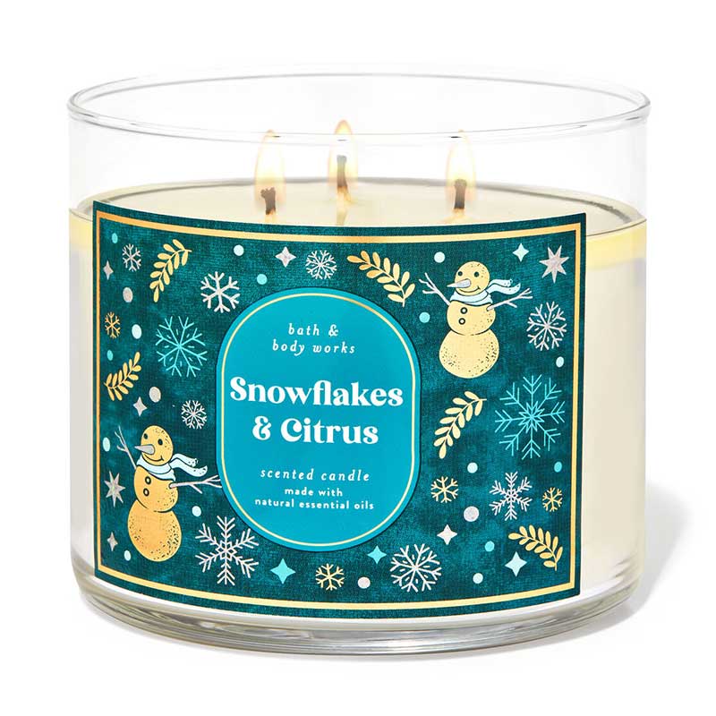 Nến thơm Bath & Body Works Snowflakes & Citrus, 411g