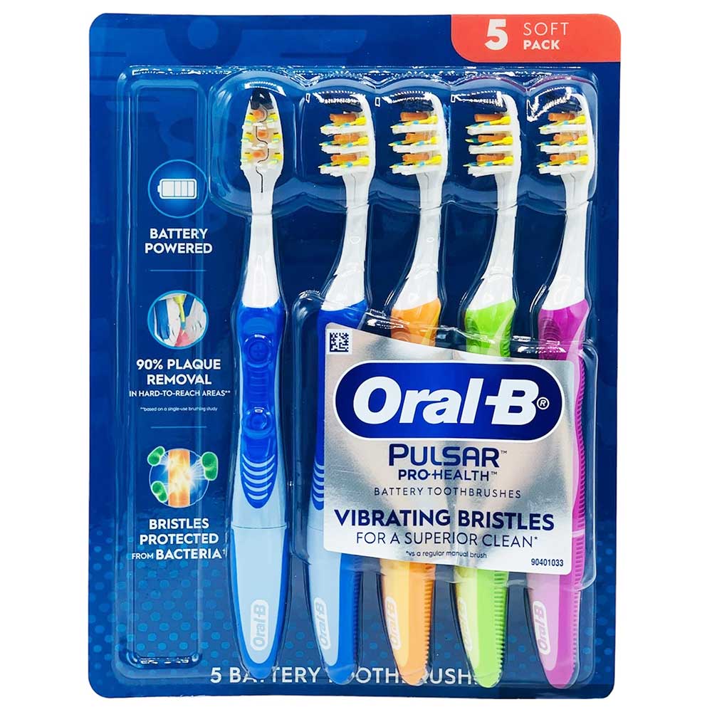 Bàn chải pin Oral-B Pulsar Pro-Health - Soft, Vỉ 5 cái