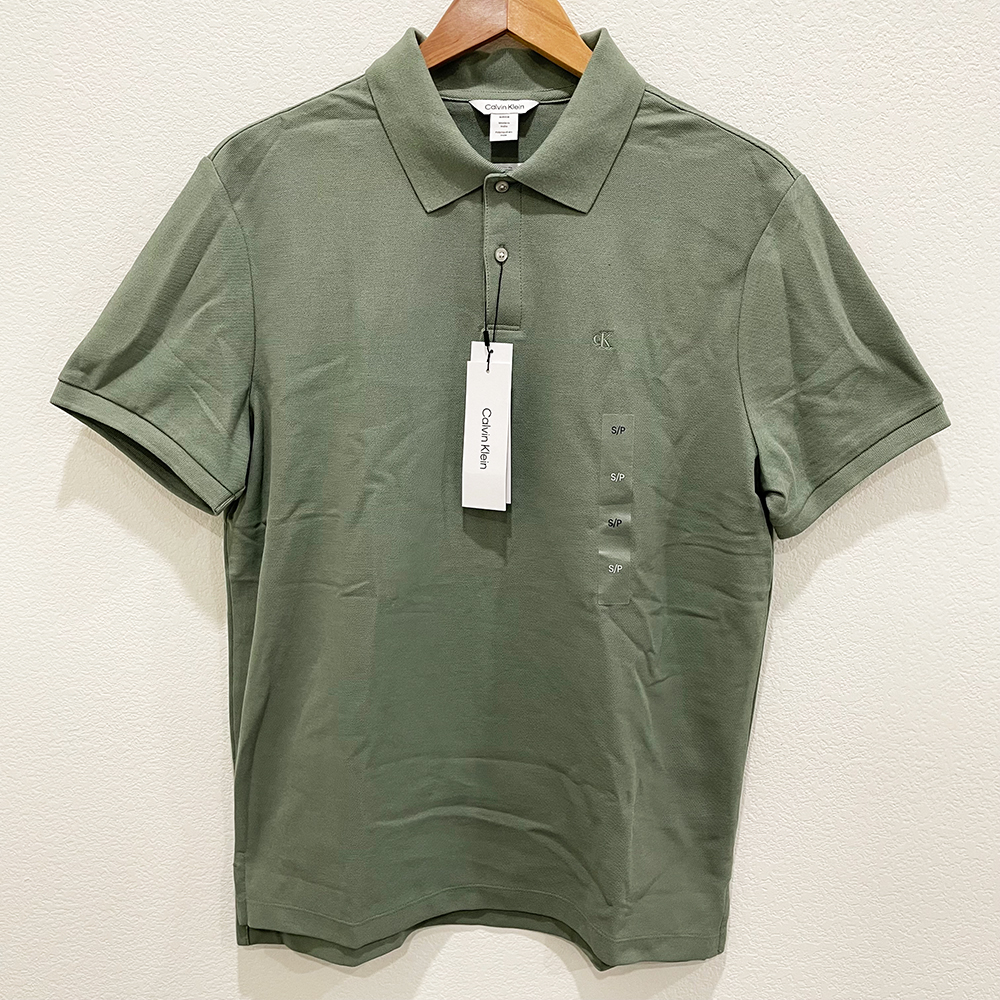 Áo Calvin Klein Refined Pique Polo Shirt - Desert Sage, Size S