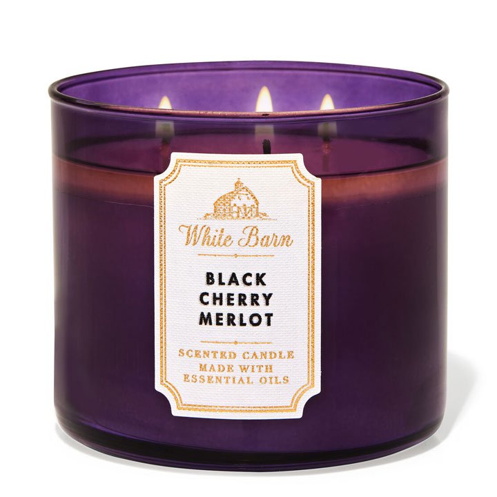 Nến thơm Bath & Body Works White Barn Black Cherry Merlot, 411g