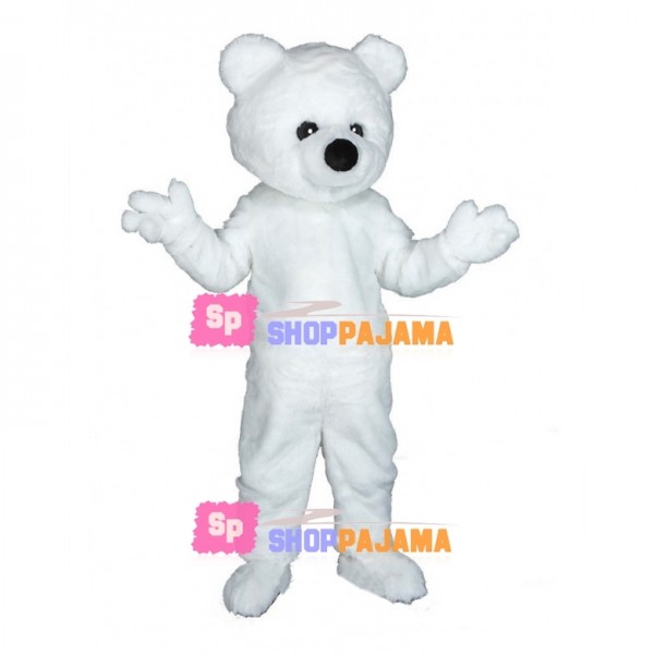 Adorable White Bear Mascot Costume