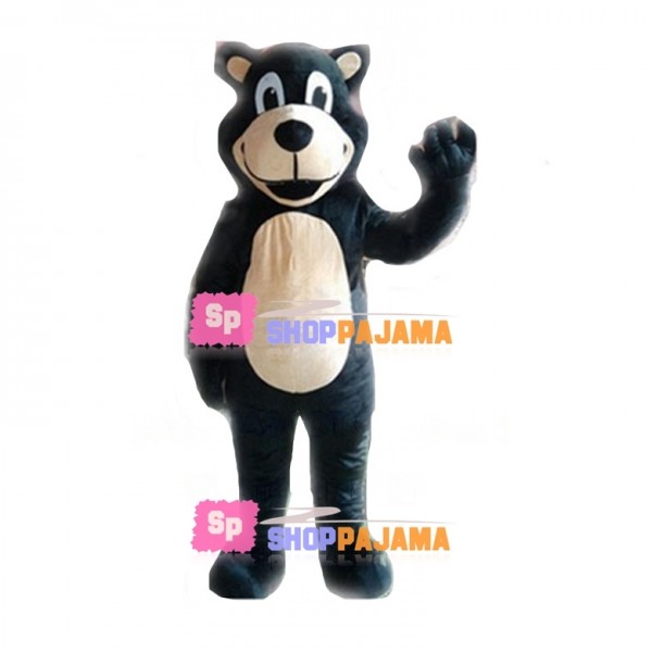 Adult Cartoon Black Bear Mascot Costume  