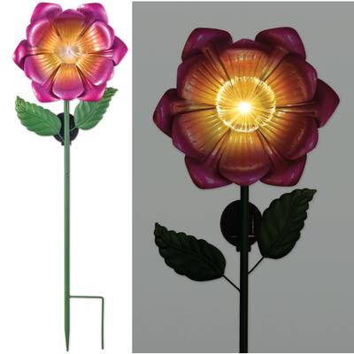 Pink Solar Fiber Optic Daisy Garden Stake 57in