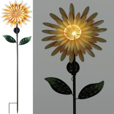 Yellow Solar Fiber Optic Daisy Garden Stake 57in