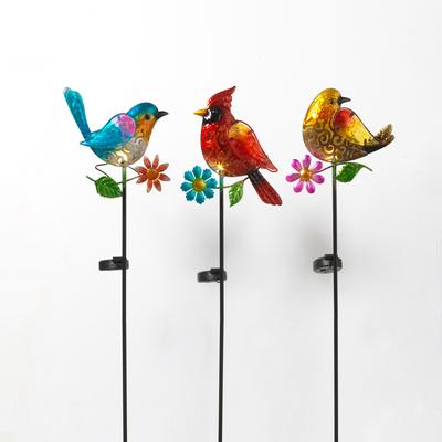 Gerson Solar Metal Bird Garden Stake 36in