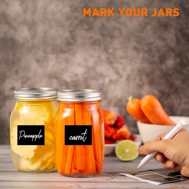 Wide Mouth Mason Jars 32 Oz  Large Canning Jars with Lids  Blank Labels Leak-Proof Airtight Lids for Food Storage